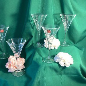5- Laurus Water Goblets RCR Italian Glassware, Crystal Drinking Glasses,